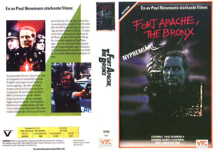 8501 FORT APACHE,THE BRONX (VHS)nypremiär