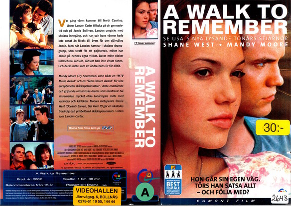 A WALK TO REMEMBER (VHS)