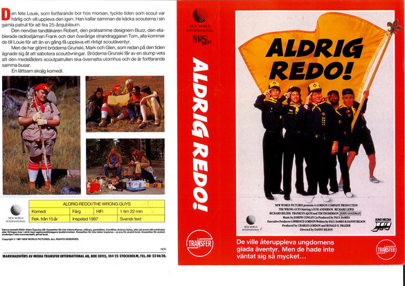 ALDRIG REDO (vhs-omslag)