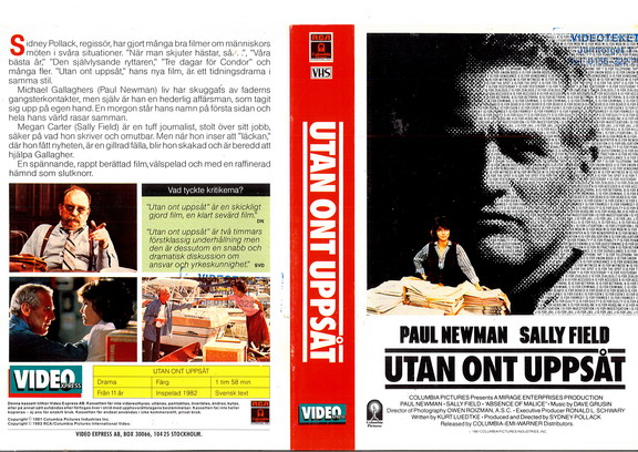 UTAN ONT UPPSÅT (VHS)