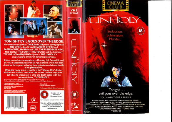 UNHOLY (VHS) UK