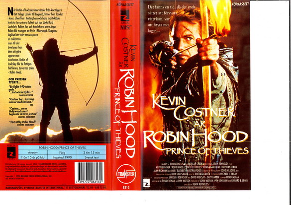 ROBIN HOOD PRINCE OF THEIVES (VHS)