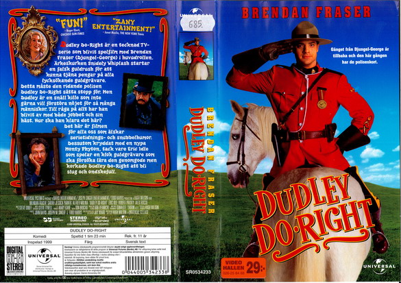 DUDLEY DO RIGHT (VHS)