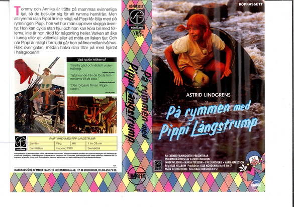 PÅ RYMMEN MED PIPPI LÅNGSTRUMP(RUTIG) (VHS)