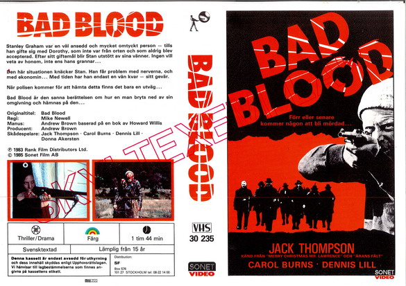 BAD BLOOD (VIT) (vhs-omslag)