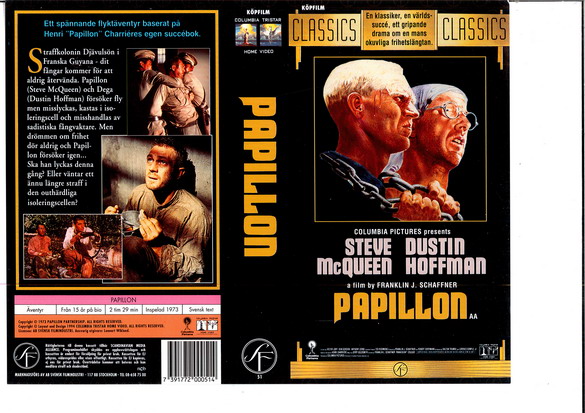 PAPILLON (vhs-omslag)