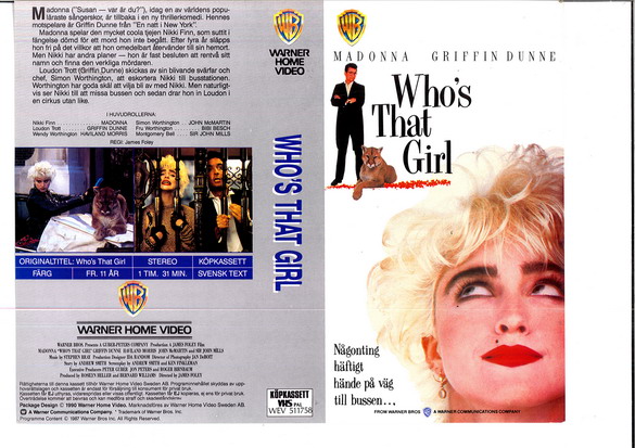 WHO'S THAT GIRL (vhs-omslag)