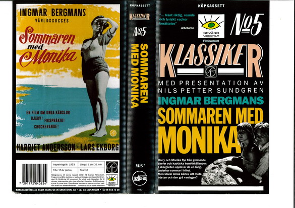 SOMMAREN MED MONIKA  (VHS)