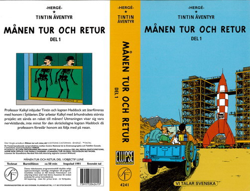 TINTIN ÄVENTYR - MÅNEN TUR OCH RETUR DEL 1 (vhs-omslag)