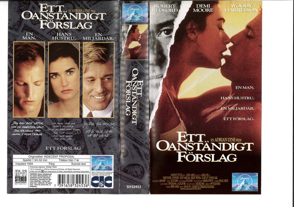 ETT OANSTÄNDIGT FÖRSLAG (VHS)