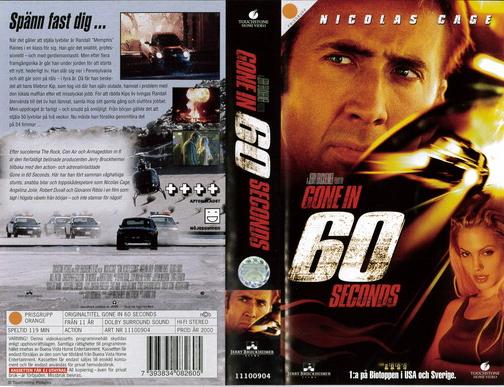 GONE IN 60 SECONDS (VHS)