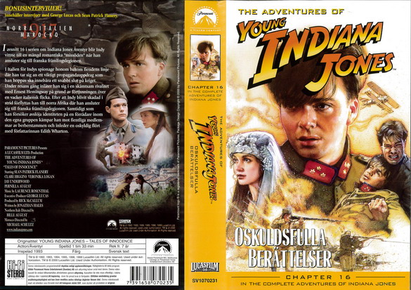 YOUNG INDIANA JONES 16 OSKULDSFULLA BERÄTTELSER (VHS)