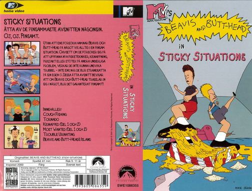 BEAVIS AND BUTTHEAD - STICKY SITUATIONS(Vhs-Omslag)