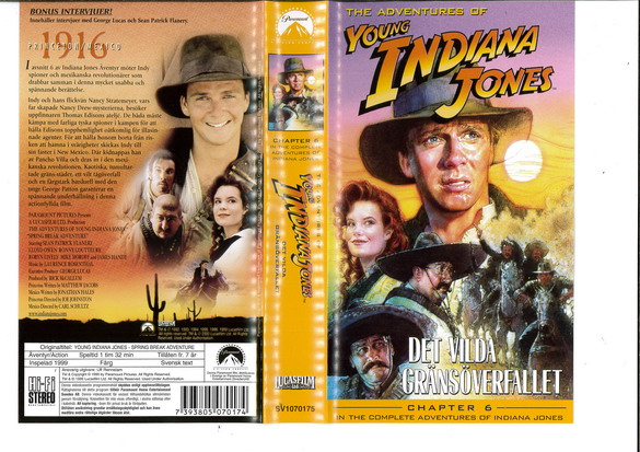YOUNG INDIANA JONES 06 DET VILDA GRÄNSÖVERFALLET (VHS)