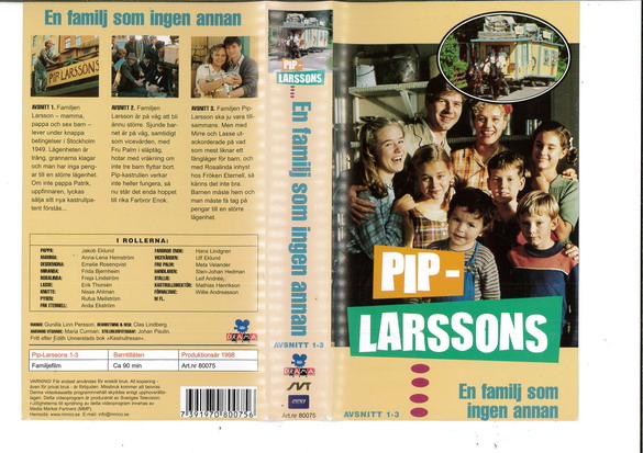 PIP-LARSSONS AVSNITT 1-3  (VHS)