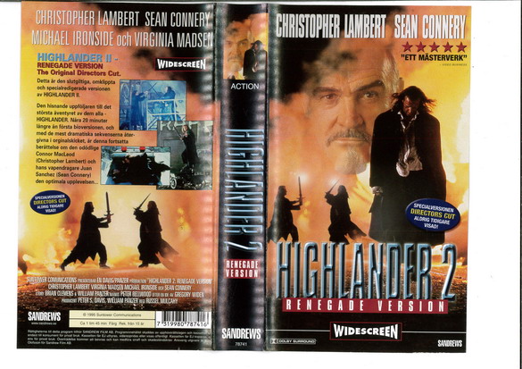 HIGHLANDER 2 - renegade version  (VHS)