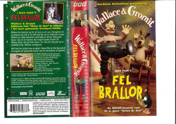 WALLACE & GROMIT: FEL BRALLOR (VHS)