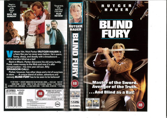 BLIND FURY (VHS) UK