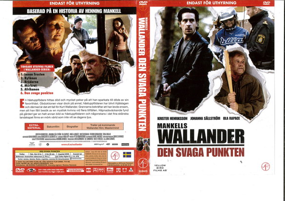 WALLANDER: DEN SVAGA PUNKTEN (DVD OMSLAG)