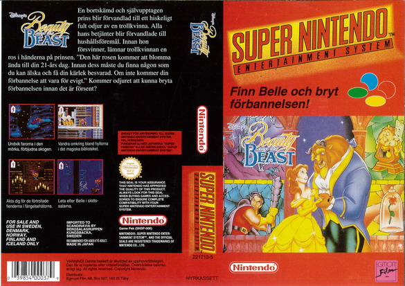 BEAUTY AND THE BEAST (SNES-OMSLAG)