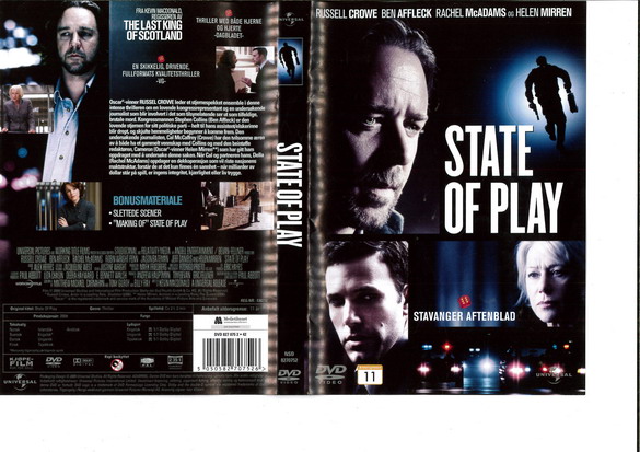 STATE OF PLAY (DVD OMSLAG)