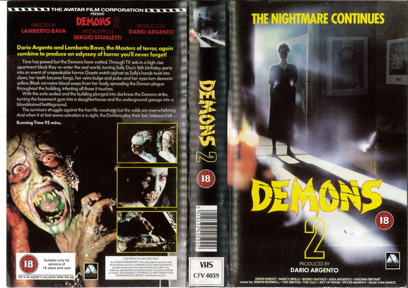 DEMONS 2  (VHS) UK