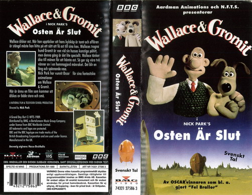 WALLACE & GROMIT: OSTEN ÄR SLUT(VHS)