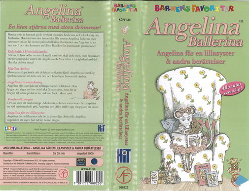 ANGELINA BALLERINA FÅR EN LILLASYSTER,, (VHS)