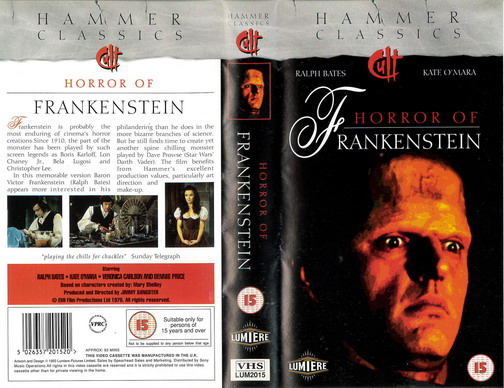 HORROR OF FRANKENSTEIN  (VHS) UK