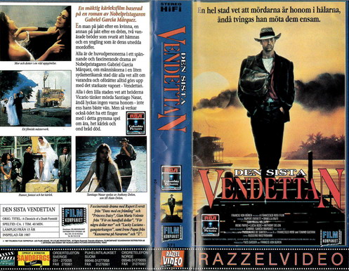 DEN SISTE VENDETTAN (VHS)