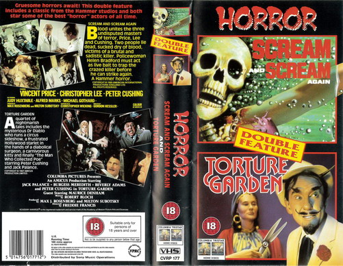 SCREAM AND SCREAM AGAIN/TORTURE GARDEN (VHS) UK