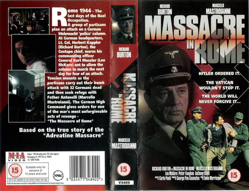 MASSACRE IN ROME (VHS) UK