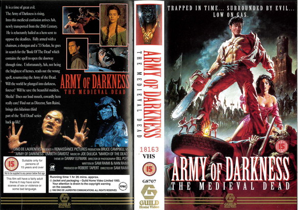 EVIL DEAD 3 ARMY OF DARKNESS (VHS) uk