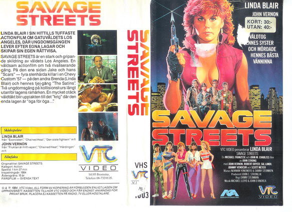 SAVAGE STREETS (vhs omslag)