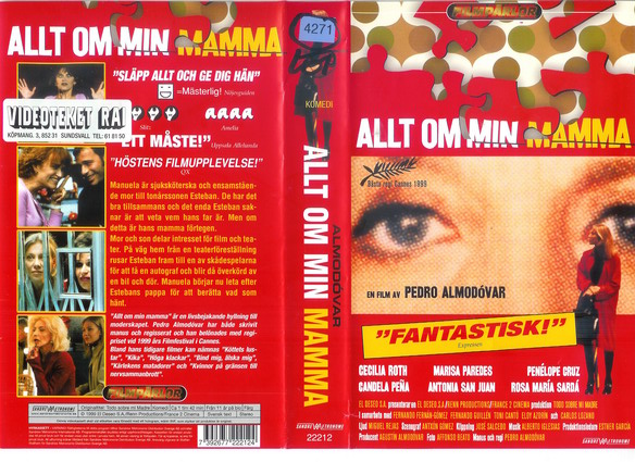 ALLT OM MIN MAMMA (VHS)