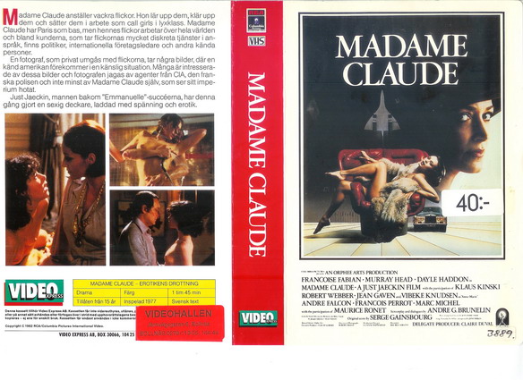 MADAME CLAUDE(vhs omslag)