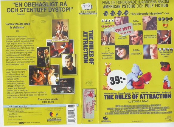 RULES OF ATTRACTION (vhs-omslag)
