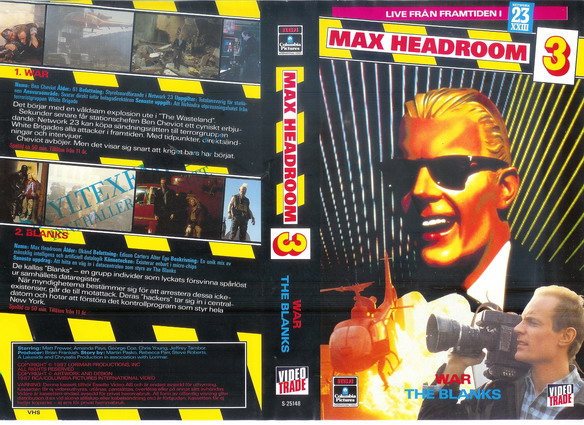 MAX HEADROOM 3 (vhs-omslag)