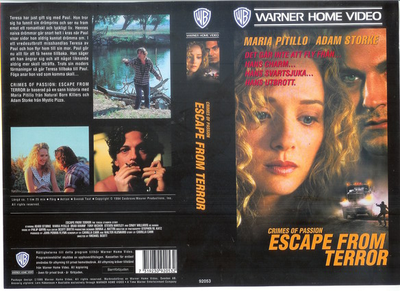 CRIMES OF PASSION ESCAPE FROM TERROR (vhs-omslag)