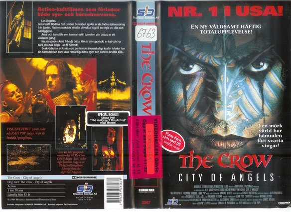 CROW 2 - CITY OF ANGELS (vhs-omslag)