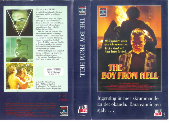 BOY FROM HELL (vhs-omslag)