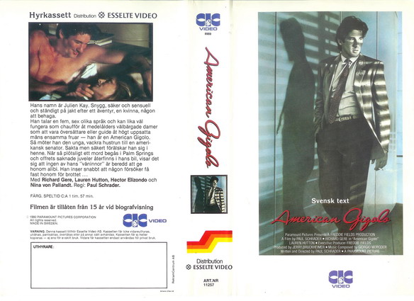 11257 AMERICAN GIGOLO  (VHS)