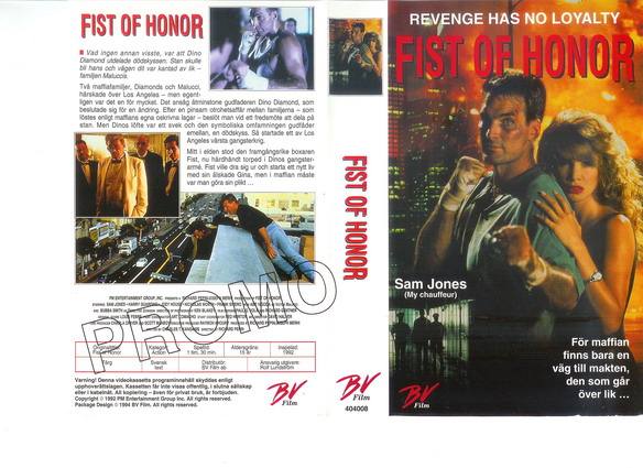 FIST OF HONOR(Vhs-Omslag)