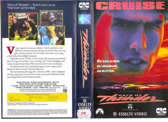 21222 DAYS OF THUNDER (VHS)