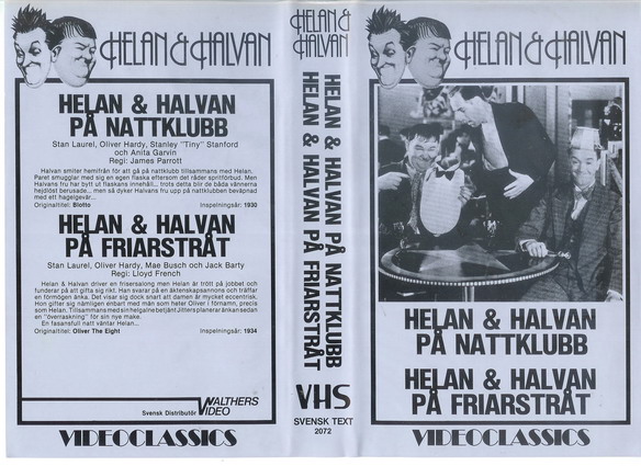 2072 HELAN & HALVAN PÅ NATTKLUBB+PÅ FRIARSTRÅT (VHS)