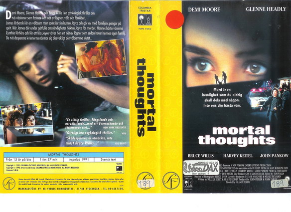 MORTAL THOUGHTS (VHS)