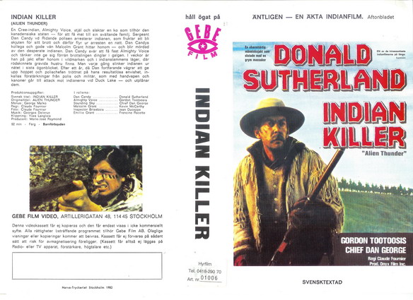 INDIAN KILLER (VHS)VIT
