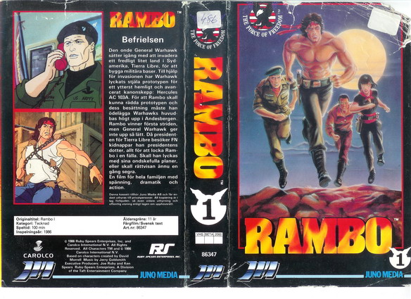 RAMBO 1 (Vhs-Omslag)