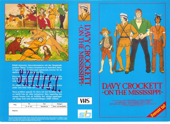 DANNY CROCKETT ON THE MISSISSIPPI (vhs-omslag)