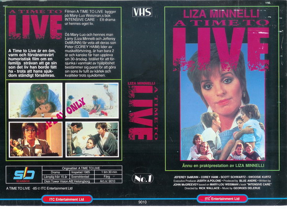 A TIME TO LIVE (vhs-omslag)